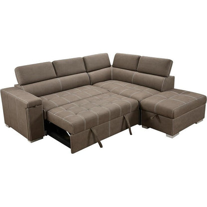 Canapé-lit convertible 2 en 1 moderne Roomfitters 99.5 avec lit gigogne et chaise longue, appui-tête réglable