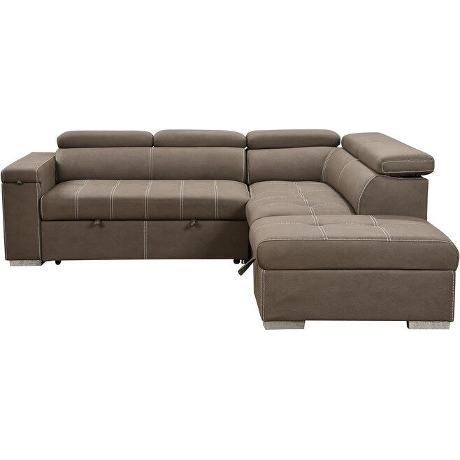 Canapé-lit convertible 2 en 1 moderne Roomfitters 99.5 avec lit gigogne et chaise longue, appui-tête réglable