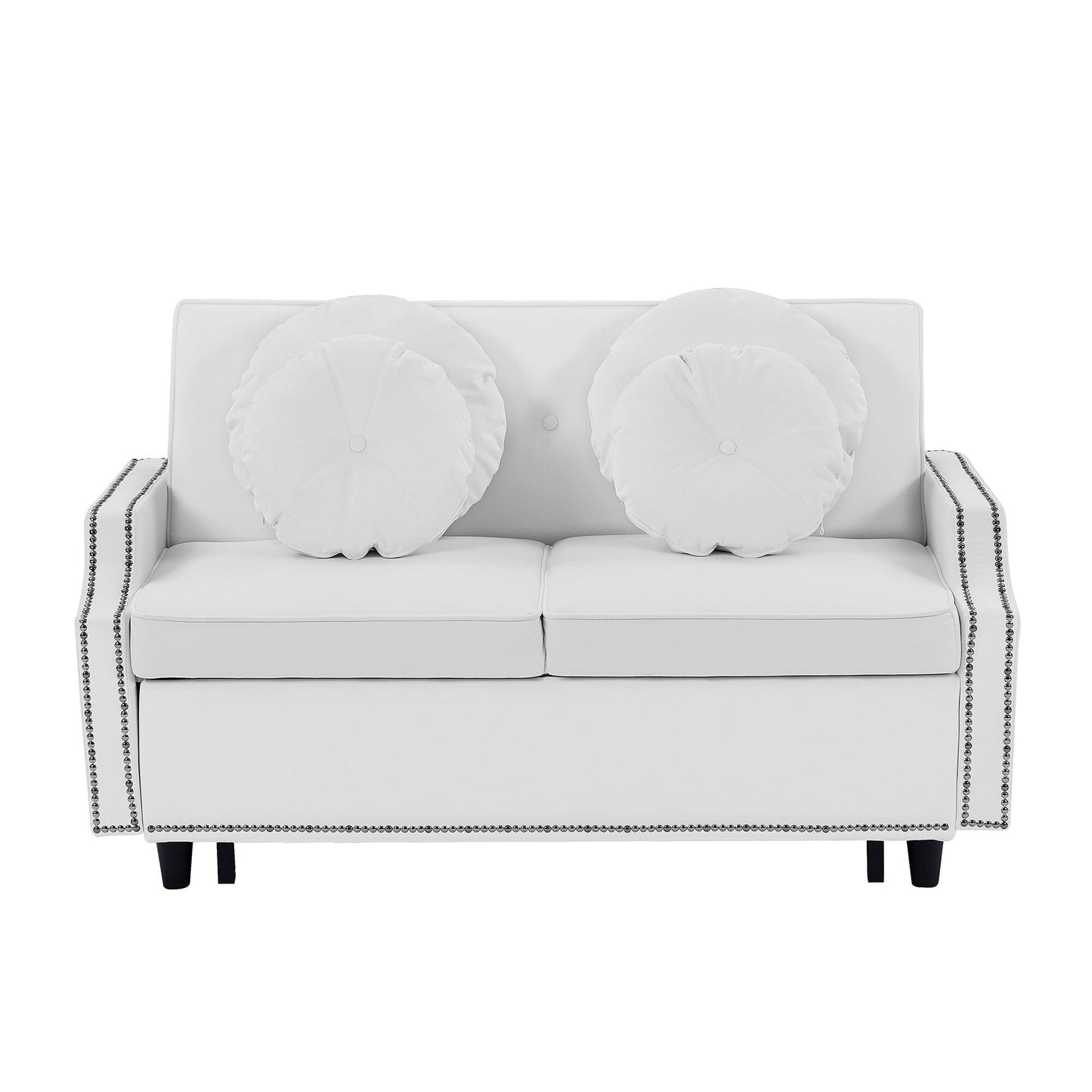 Canapé-lit réglable Roomfitters avec dossier capitonné, ports USB et coussins lombaires floraux, idéal pour le salon