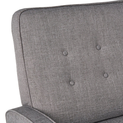 Causeuse capitonnée et rembourrée Roomfitters avec coussins confortables pour salon ou chambre, gris