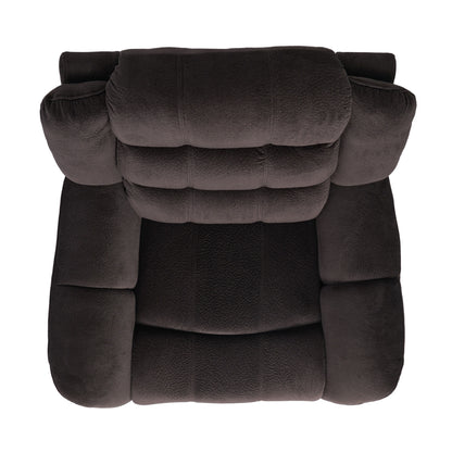 Fauteuil inclinable et planeur en tissu peluche marron, design classique de Roomfitters