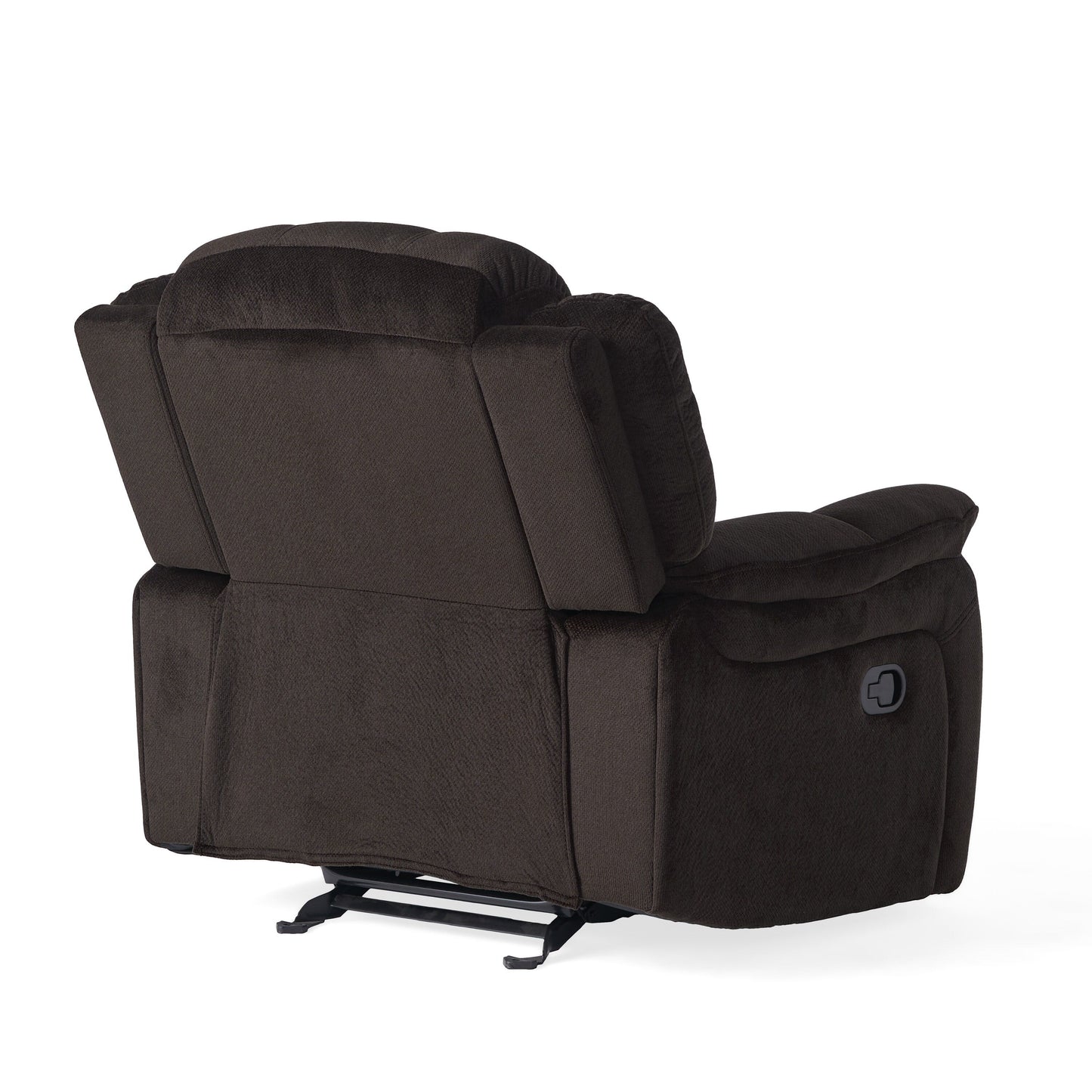 Fauteuil inclinable et planeur en tissu peluche marron, design classique de Roomfitters