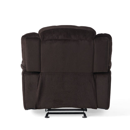 Fauteuil inclinable et planeur en tissu peluche marron, design classique de Roomfitters