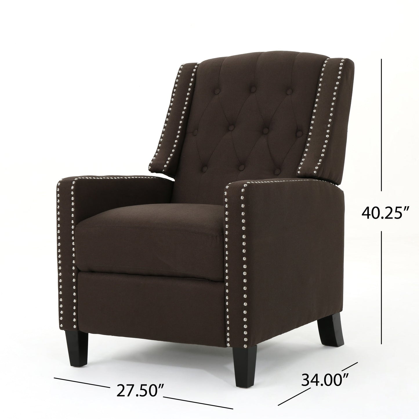Fauteuil inclinable classique en tissu Roomfitters, élégant pour salon et chambre à coucher