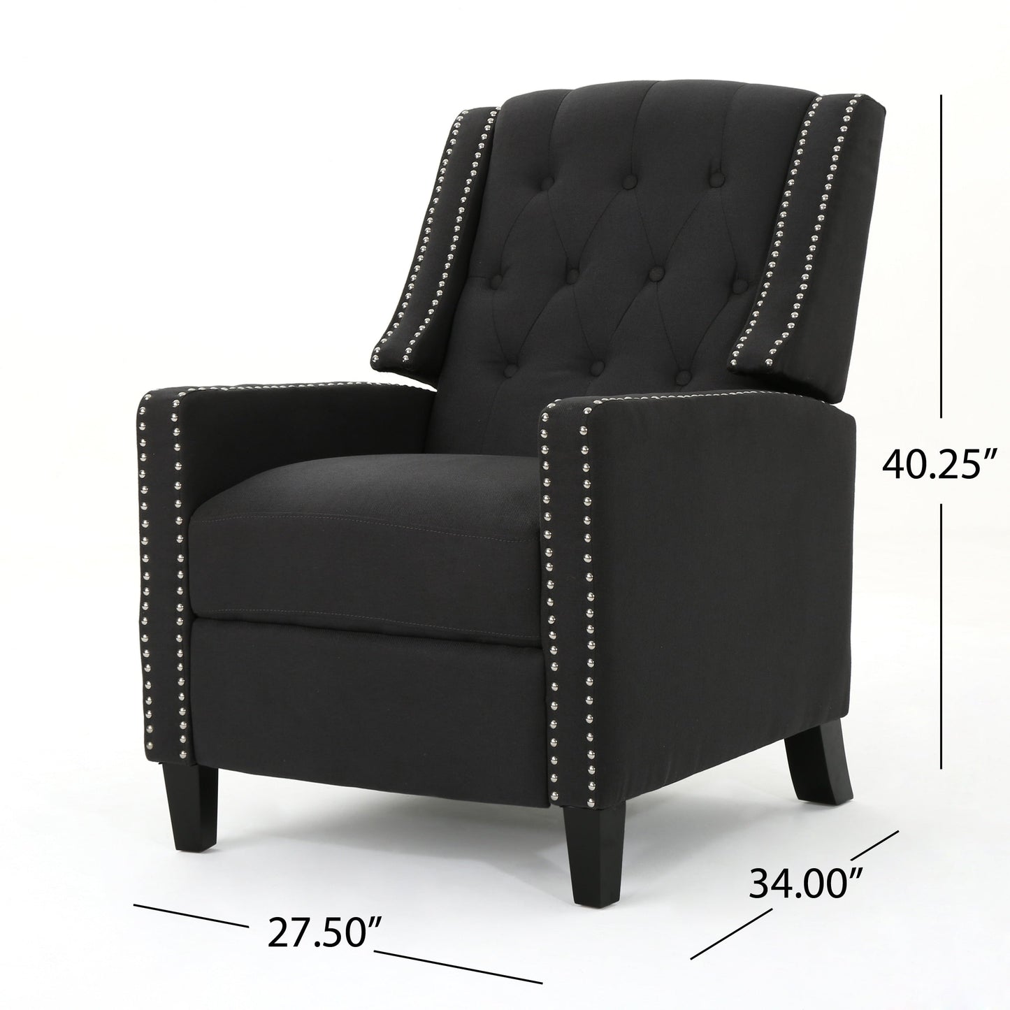 Fauteuil inclinable classique en tissu Roomfitters, élégant pour salon et chambre à coucher