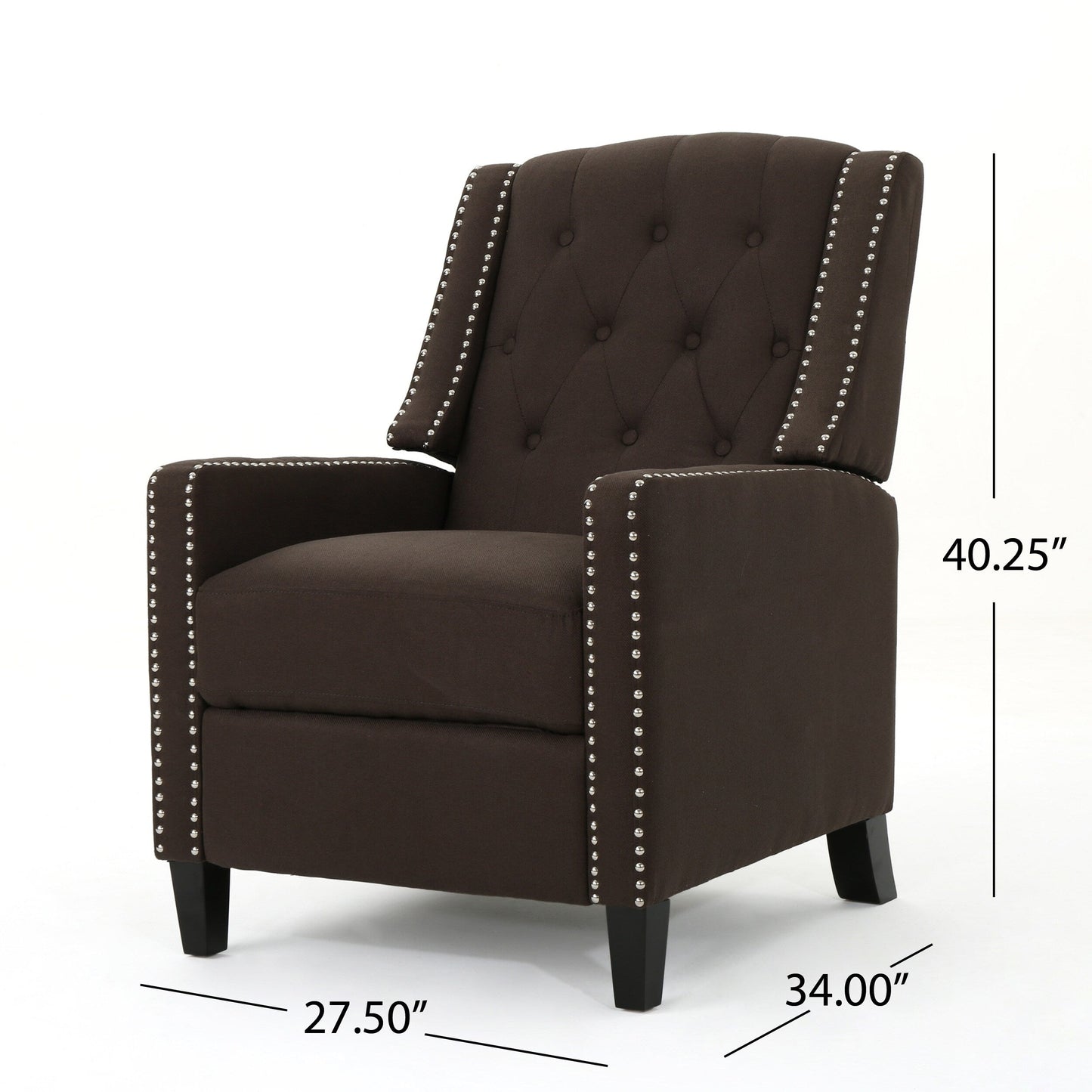 Fauteuil inclinable classique en tissu Roomfitters, élégant pour salon et chambre à coucher