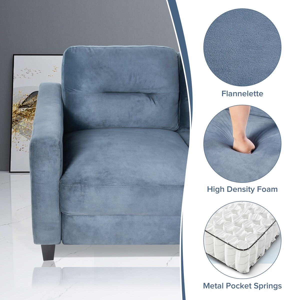 Ensemble canapé sectionnel confortable Roomfitters pour salon, chambre et bureau | Mobilier pour petits espaces