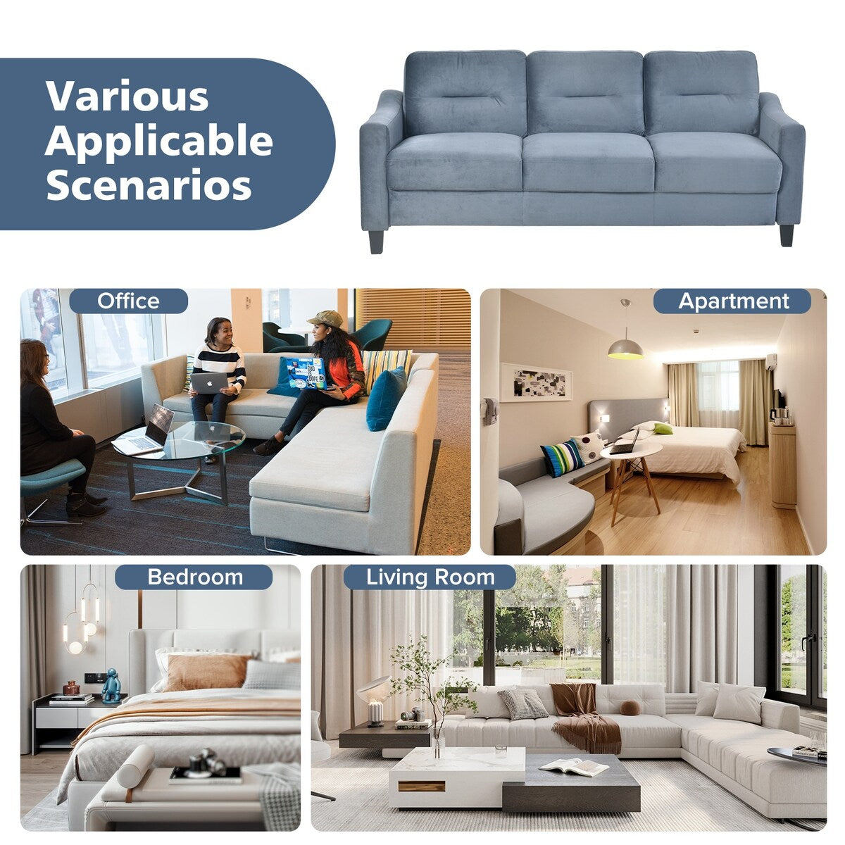 Ensemble canapé sectionnel confortable Roomfitters pour salon, chambre et bureau | Mobilier pour petits espaces