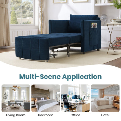 Canapé-lit convertible Roomfitters avec lit gigogne, dossier réglable en 5 positions, poches latérales et panier de rangement