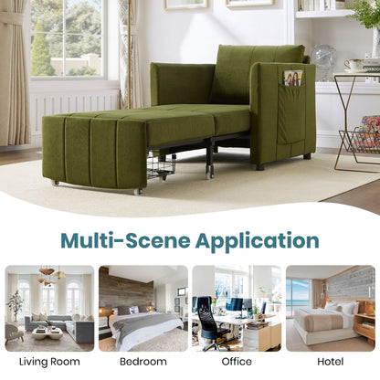 Canapé-lit convertible Roomfitters avec lit gigogne, dossier réglable en 5 positions, poches latérales et panier de rangement