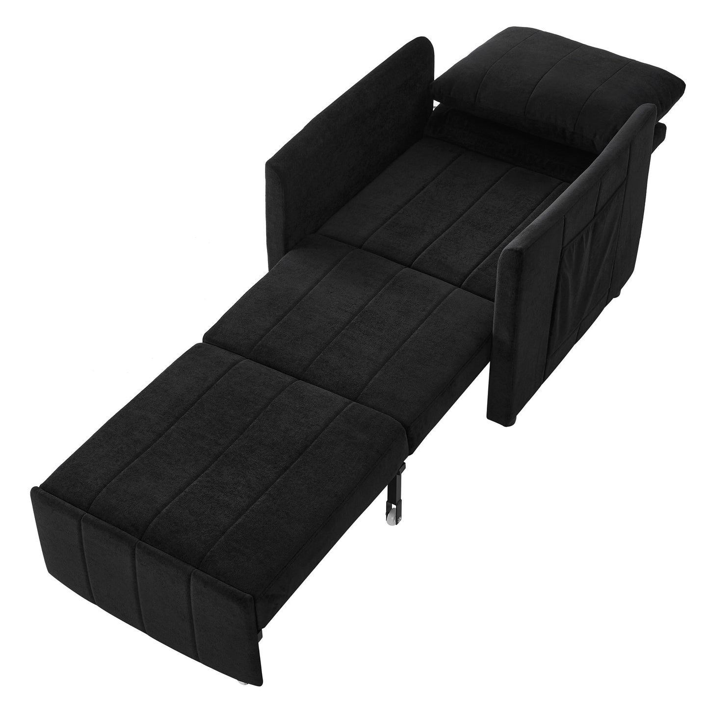 Canapé-lit convertible Roomfitters avec lit gigogne, dossier réglable en 5 positions, poches latérales et panier de rangement