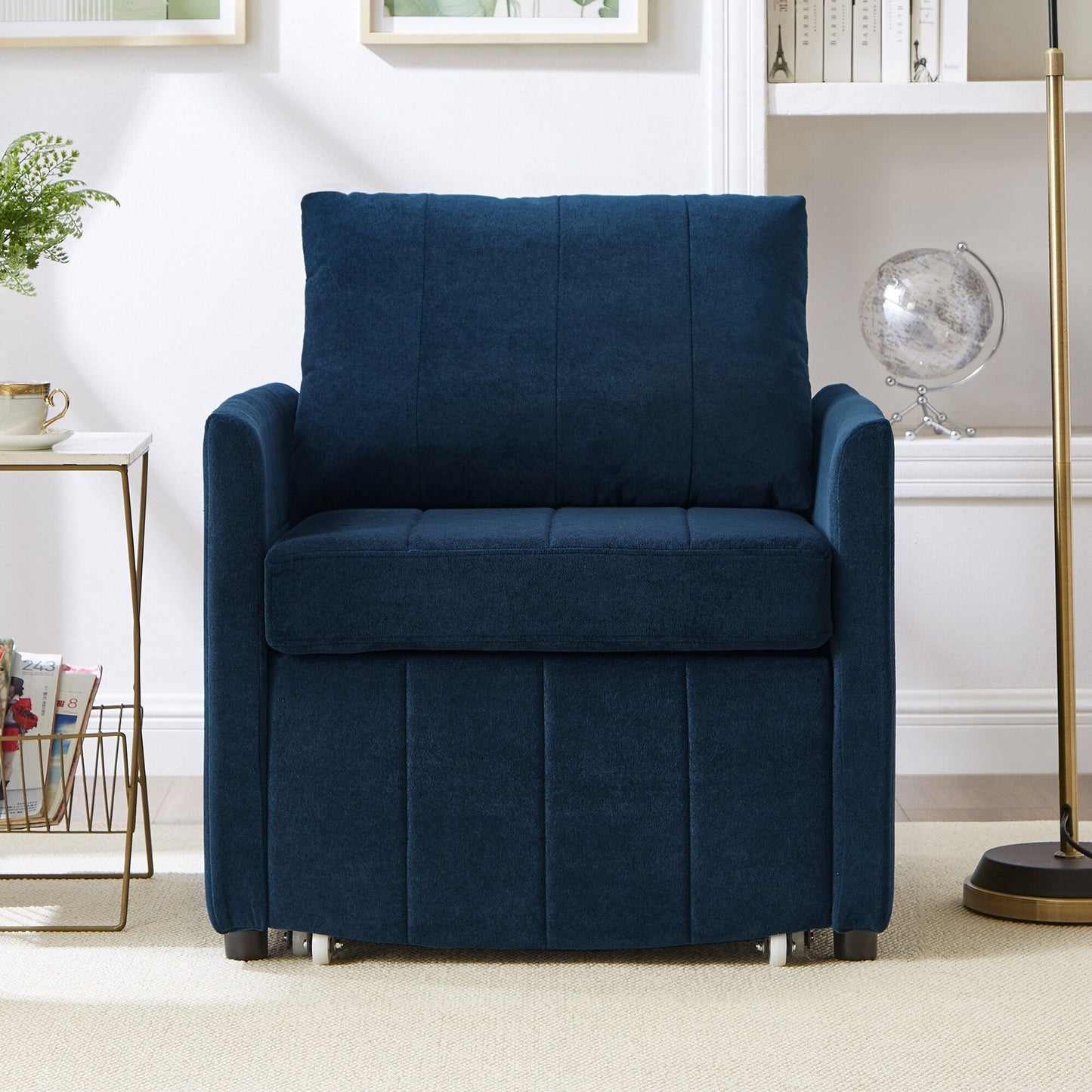 Canapé-lit convertible Roomfitters avec lit gigogne, dossier réglable en 5 positions, poches latérales et panier de rangement