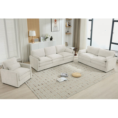 Ensemble de canapés rembourrés Roomfitters Cozy Oversize Cloud, 3 pièces, avec coussins doubles en peluche pour le salon