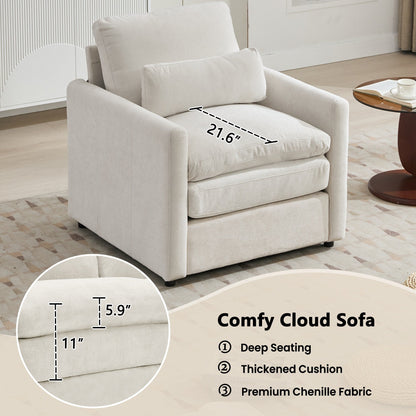 Ensemble de canapés rembourrés Roomfitters Cozy Oversize Cloud, 3 pièces, avec coussins doubles en peluche pour le salon