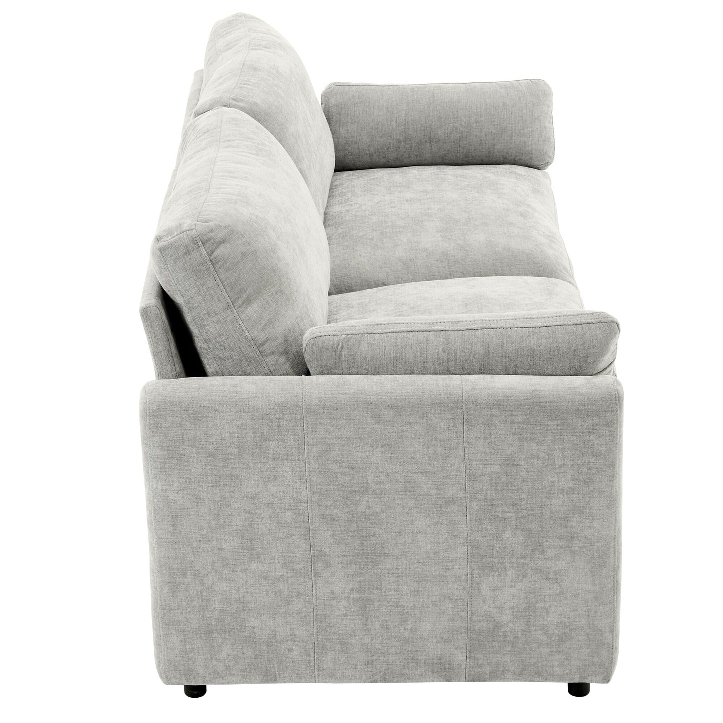 Canapé causeuse surdimensionné et confortable en forme de nuage avec coussin double moelleux pour le salon, gris clair