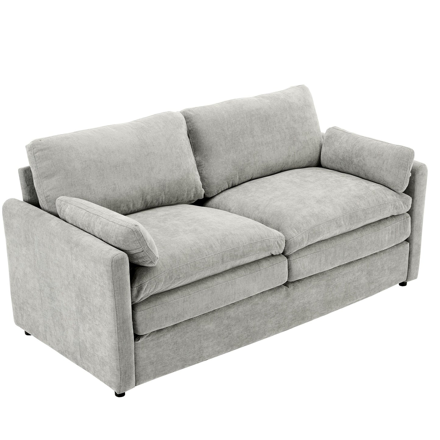 Canapé causeuse surdimensionné et confortable en forme de nuage avec coussin double moelleux pour le salon, gris clair