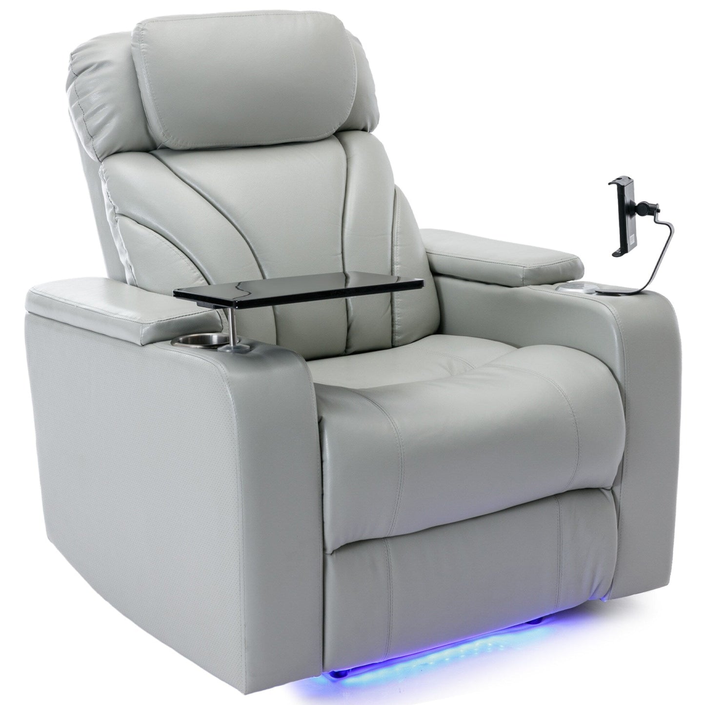 Fauteuil inclinable électrique Roomfitters avec port USB, rangement dissimulé pour les accoudoirs, porte-gobelet et haut-parleur Bluetooth