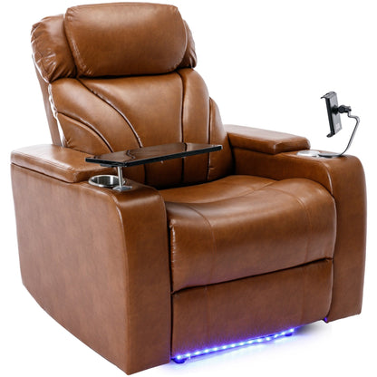 Fauteuil inclinable électrique Roomfitters avec port USB, rangement dissimulé pour les accoudoirs, porte-gobelet et haut-parleur Bluetooth