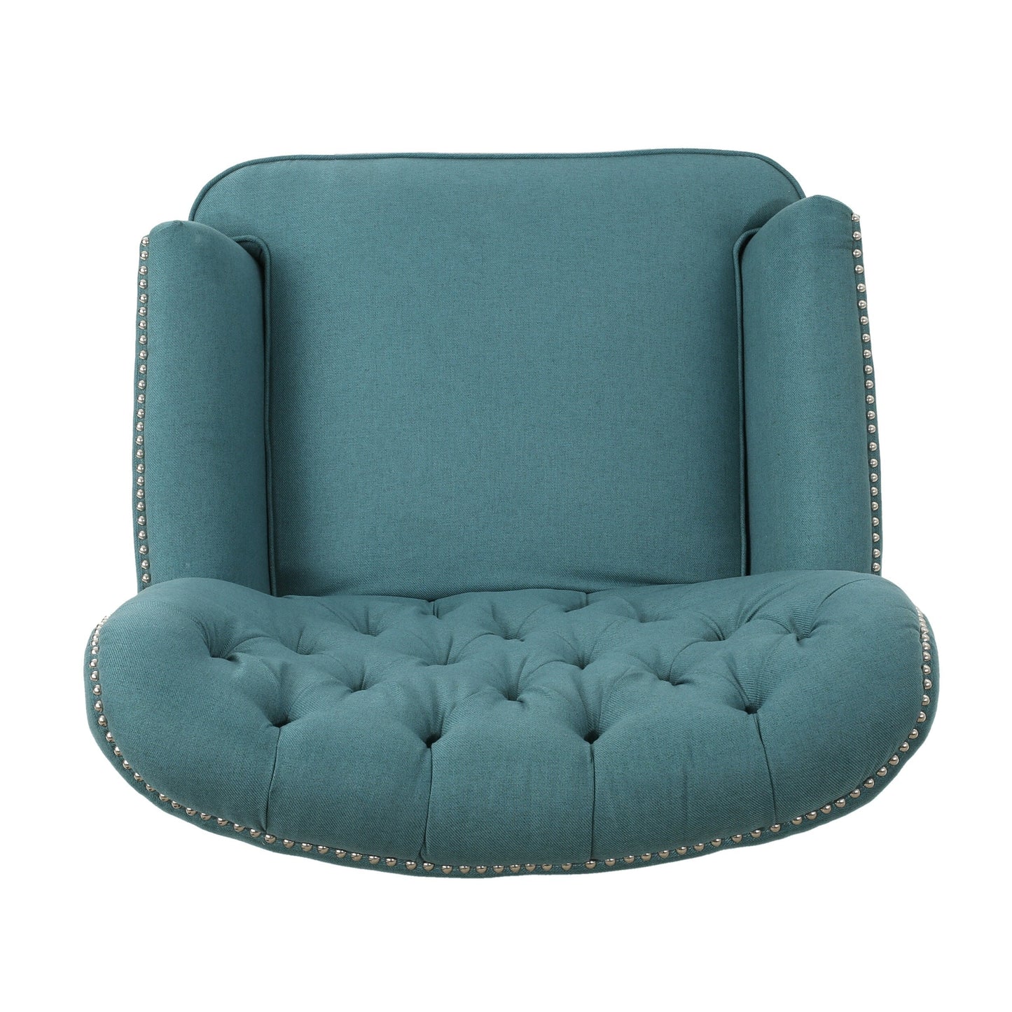 Fauteuil inclinable électrique Roomfitters avec touches cuivrées et revêtement moelleux, fauteuil de salon confortable, bleu sarcelle