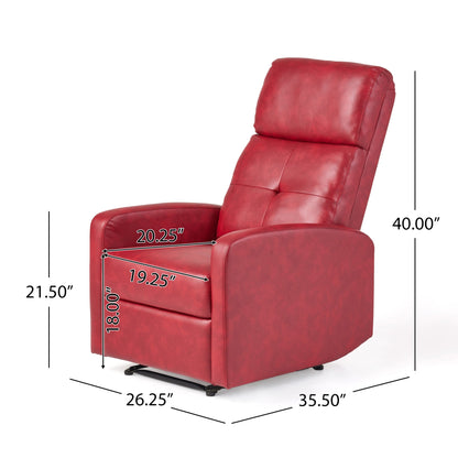 Fauteuil inclinable élégant et contemporain en similicuir Roomfitters, pour salon ou chambre, rouge