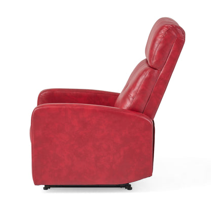 Fauteuil inclinable élégant et contemporain en similicuir Roomfitters, pour salon ou chambre, rouge