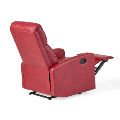 Fauteuil inclinable élégant et contemporain en similicuir Roomfitters, pour salon ou chambre, rouge