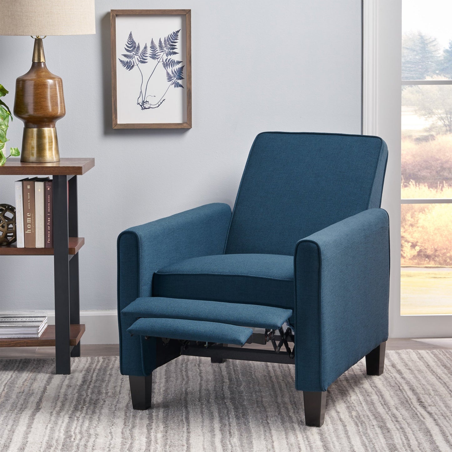 Chaise à dossier relevable en tissu Roomfitters pour une décoration intérieure élégante, bleu marine