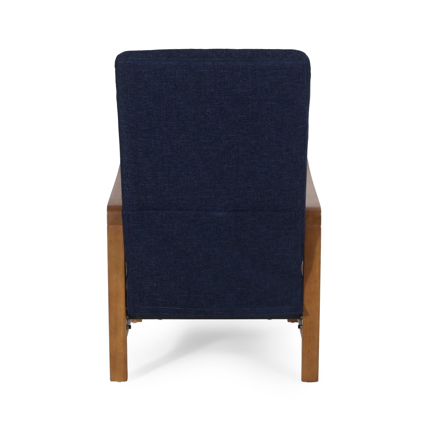 Fauteuil club inclinable manuel en tissu et bois Roomfitters, confortable pour le salon, bleu marine
