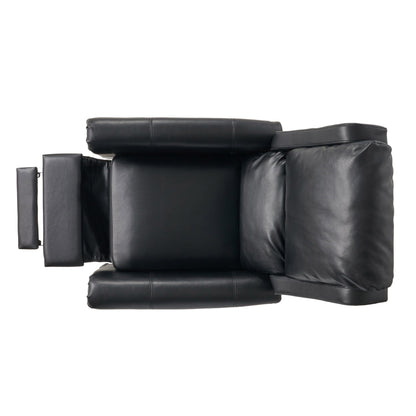 Fauteuil inclinable manuel standard en similicuir Roomfitters avec mécanisme d'inclinaison fluide, coussins confortables, design classique, noir