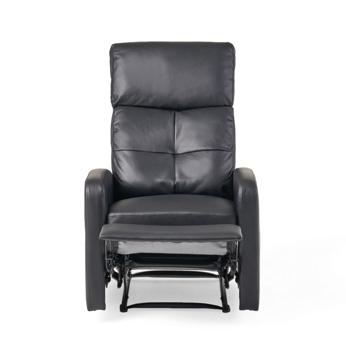 Fauteuil inclinable manuel standard en similicuir Roomfitters avec mécanisme d'inclinaison fluide, coussins confortables, design classique, noir