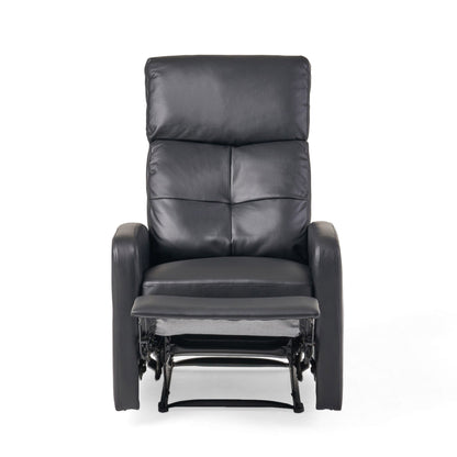 Fauteuil inclinable manuel standard en similicuir Roomfitters avec mécanisme d'inclinaison fluide, coussins confortables, design classique, noir