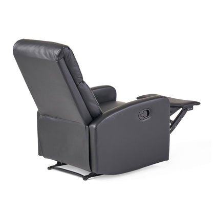 Fauteuil inclinable manuel standard en similicuir Roomfitters avec mécanisme d'inclinaison fluide, coussins confortables, design classique, noir