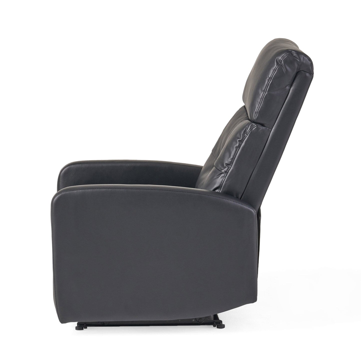 Fauteuil inclinable manuel standard en similicuir Roomfitters avec mécanisme d'inclinaison fluide, coussins confortables, design classique, noir