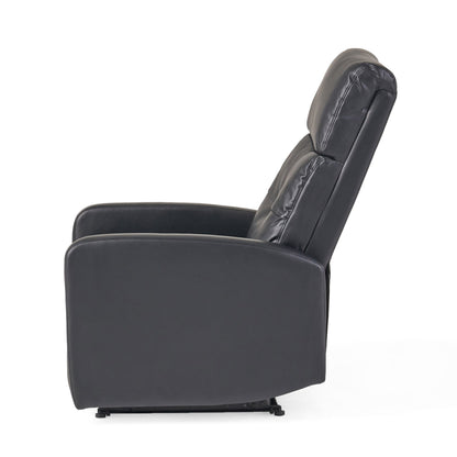 Fauteuil inclinable manuel standard en similicuir Roomfitters avec mécanisme d'inclinaison fluide, coussins confortables, design classique, noir