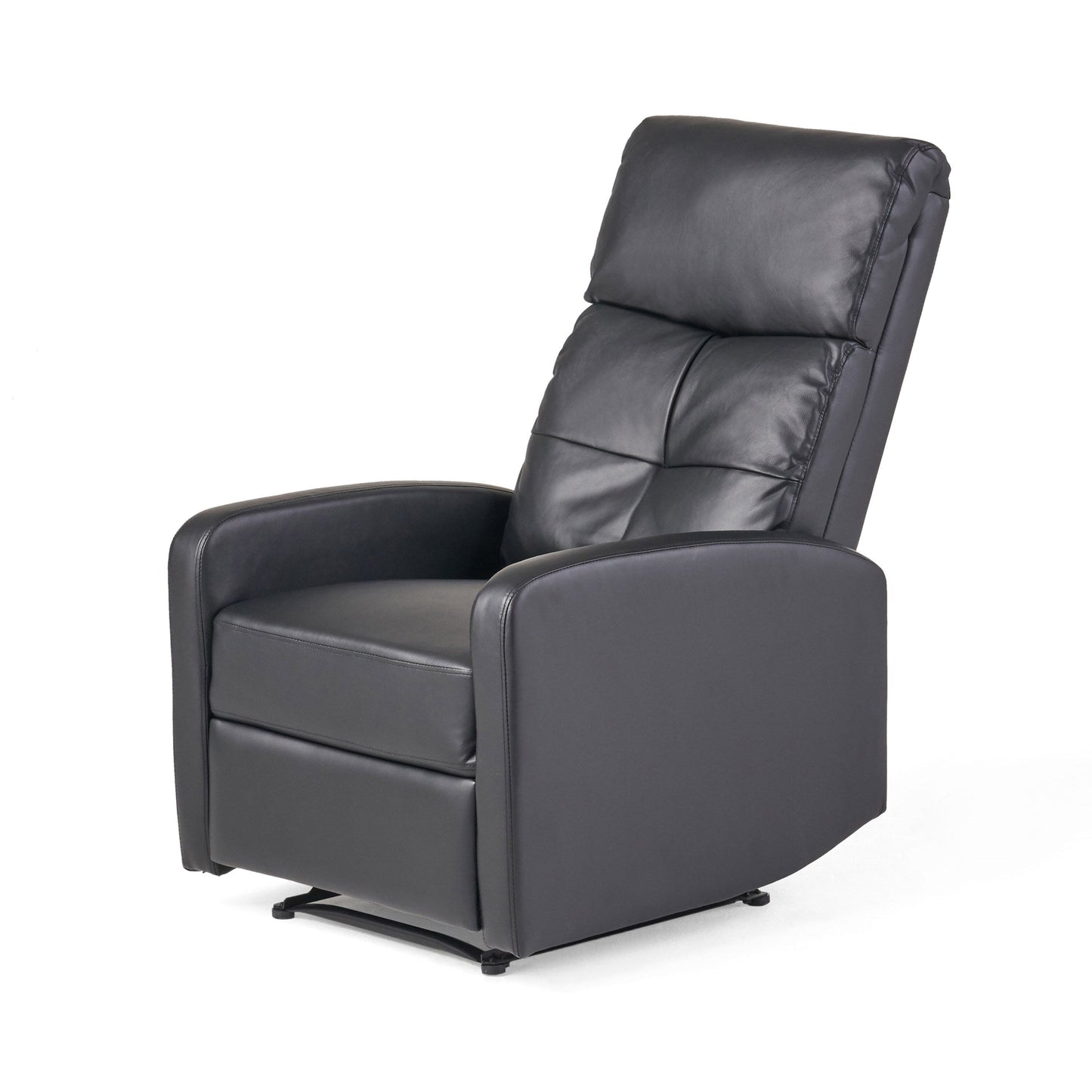 Fauteuil inclinable manuel standard en similicuir Roomfitters avec mécanisme d'inclinaison fluide, coussins confortables, design classique, noir