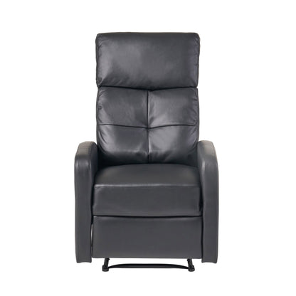 Fauteuil inclinable manuel standard en similicuir Roomfitters avec mécanisme d'inclinaison fluide, coussins confortables, design classique, noir