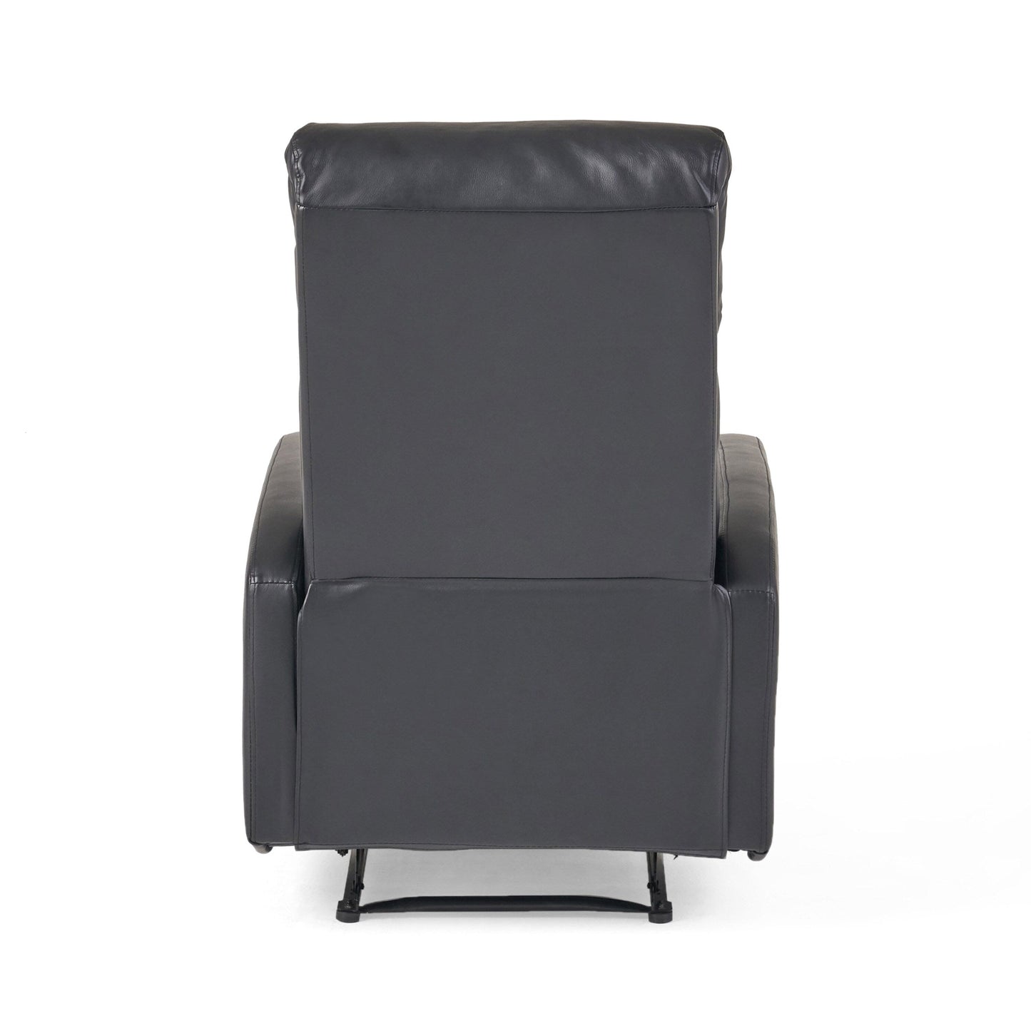 Fauteuil inclinable manuel standard en similicuir Roomfitters avec mécanisme d'inclinaison fluide, coussins confortables, design classique, noir