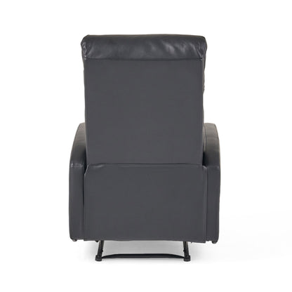 Fauteuil inclinable manuel standard en similicuir Roomfitters avec mécanisme d'inclinaison fluide, coussins confortables, design classique, noir