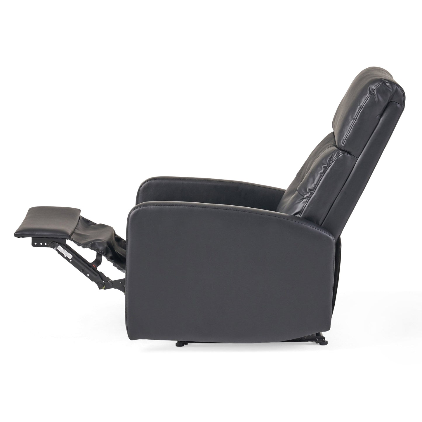 Fauteuil inclinable manuel standard en similicuir Roomfitters avec mécanisme d'inclinaison fluide, coussins confortables, design classique, noir
