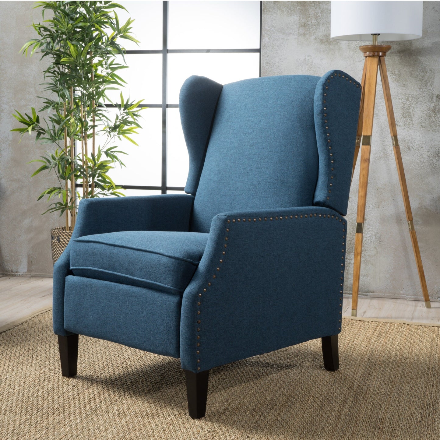 Fauteuil inclinable à dossier relevable et motif floral Roomfitters, pieds fuselés en bois