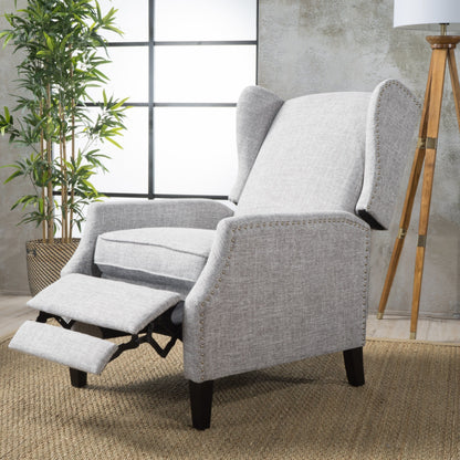 Fauteuil inclinable à dossier relevable et motif floral Roomfitters, pieds fuselés en bois
