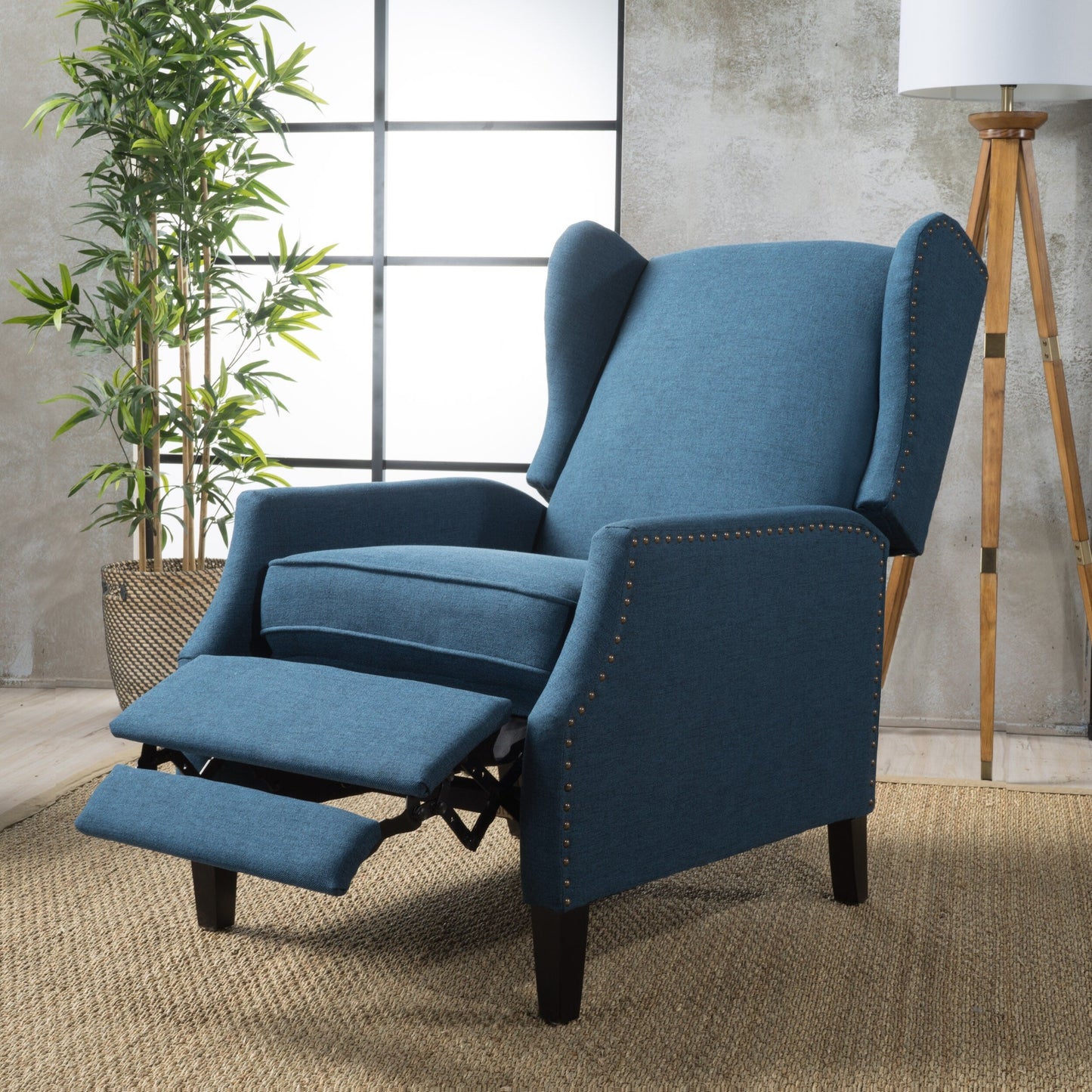 Fauteuil inclinable à dossier relevable et motif floral Roomfitters, pieds fuselés en bois