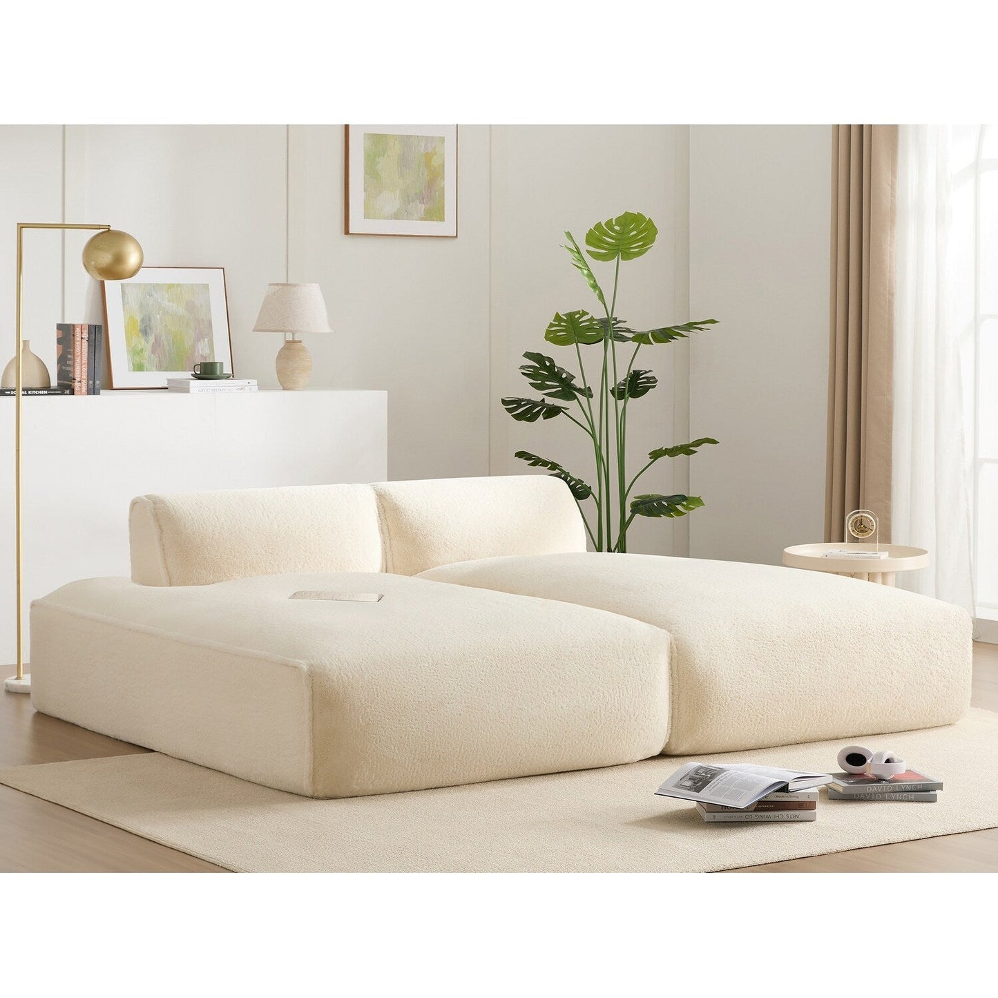 Canapé-lit modulaire rempli de mousse Roomfitters avec disposition libre en 2 pièces, canapé de sol compressé et sans assemblage