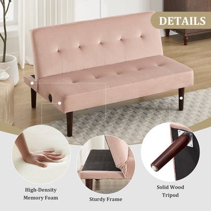 Canapé-lit pliable en flanelle Roomfitters, futon inclinable réglable avec port de charge pour salon, chambre ou bureau