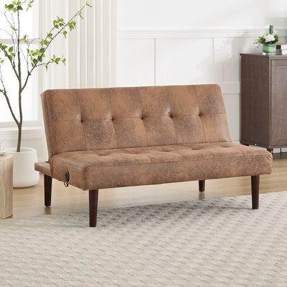 Canapé-lit pliable en flanelle Roomfitters, futon inclinable réglable avec port de charge pour salon, chambre ou bureau