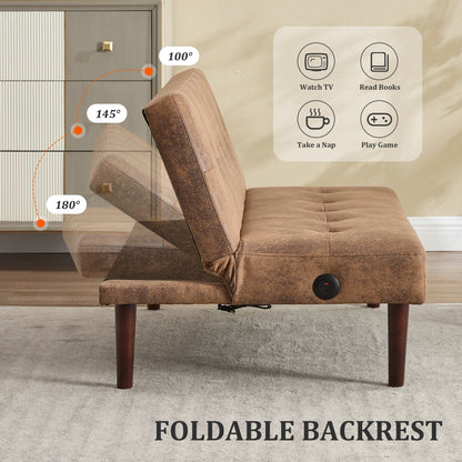 Canapé-lit pliable en flanelle Roomfitters, futon inclinable réglable avec port de charge pour salon, chambre ou bureau