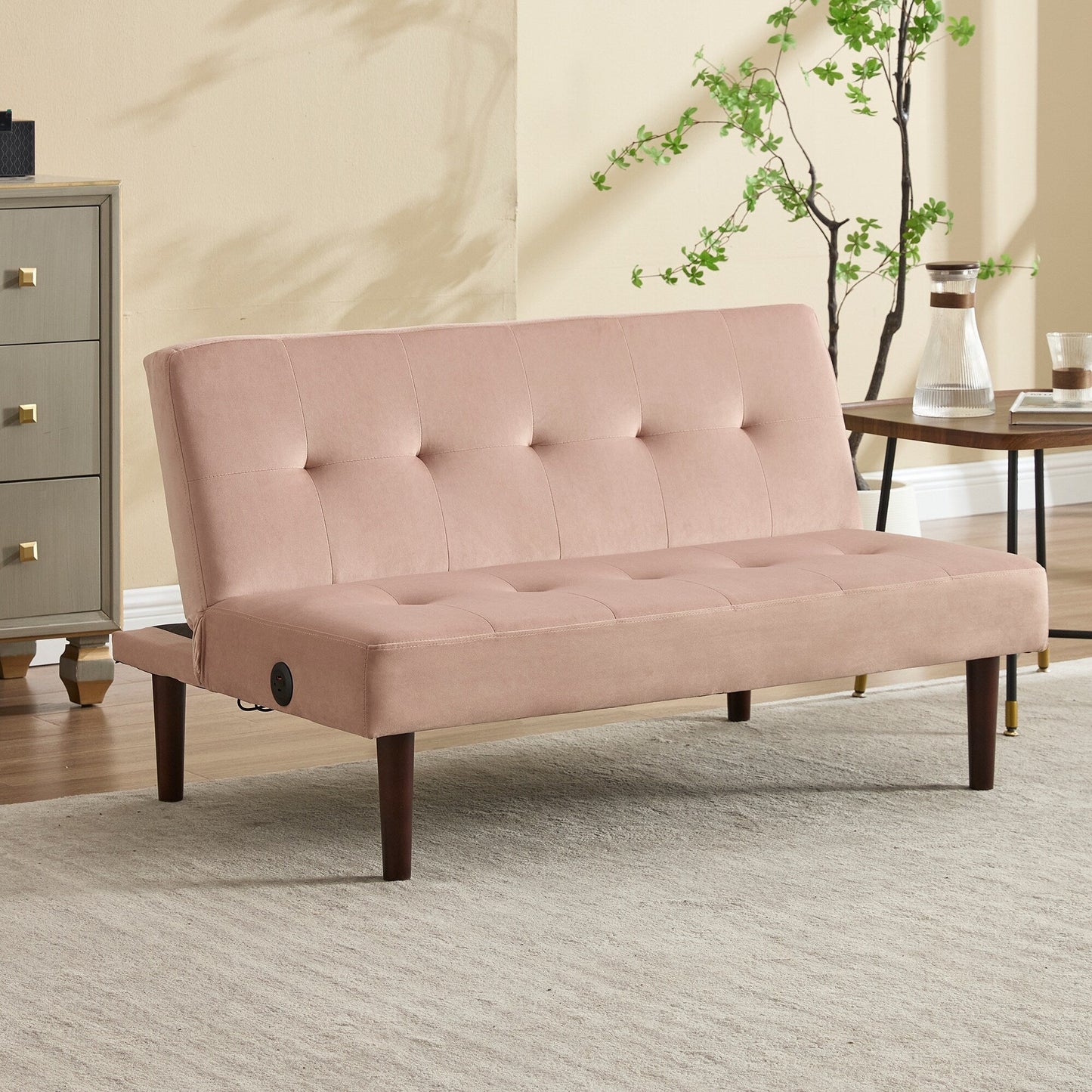 Canapé-lit pliable en flanelle Roomfitters, futon inclinable réglable avec port de charge pour salon, chambre ou bureau