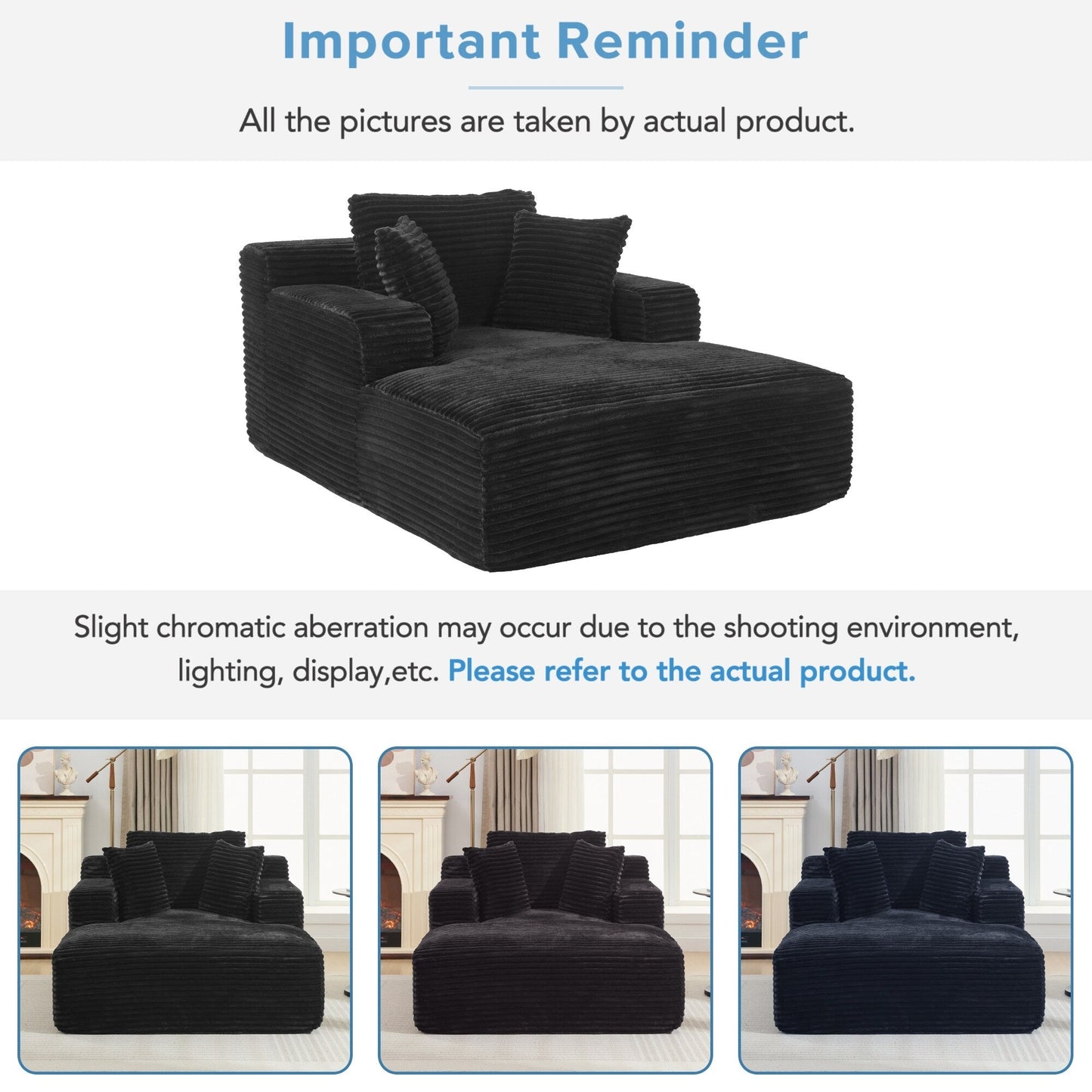 Canapé-lit méridienne entièrement compressé Roomfitters avec oreillers amovibles Canapé rembourré moderne