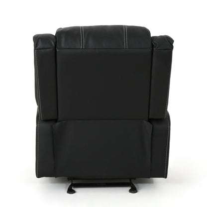 Fauteuil inclinable Roomfitters avec porte-gobelets en acier, confortable pour salon et chambre, noir
