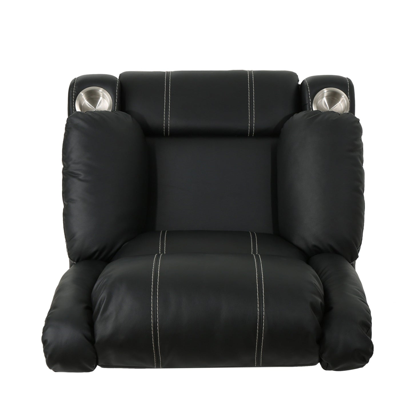 Fauteuil inclinable Roomfitters avec porte-gobelets en acier, confortable pour salon et chambre, noir